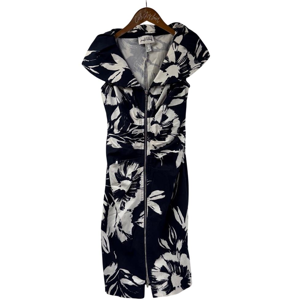 Joseph Ribkoff Floral Full Zip Sheath Dress 6